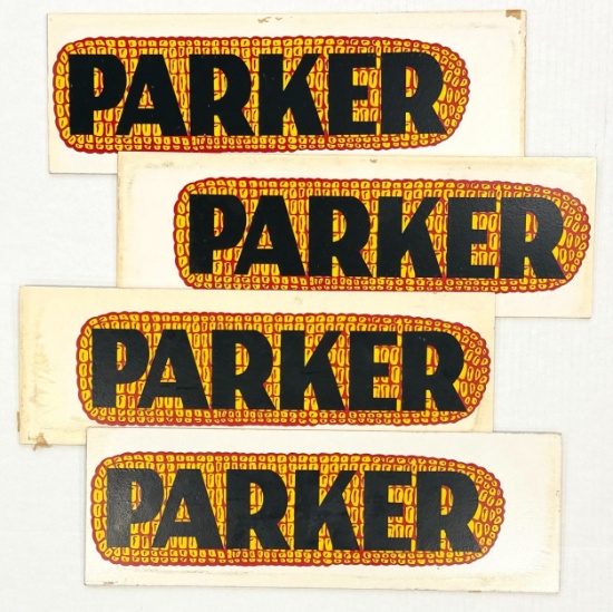 (4) Double Sided Parker Seed Corn Advertising Sign.
