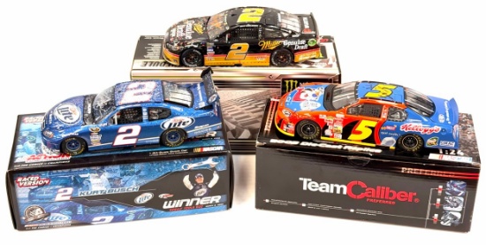 (3) 1:24 Autographed Kurt Busch #2, Brad Keselowski #2, & Terry Labonte #5 Diecast Collectables In B