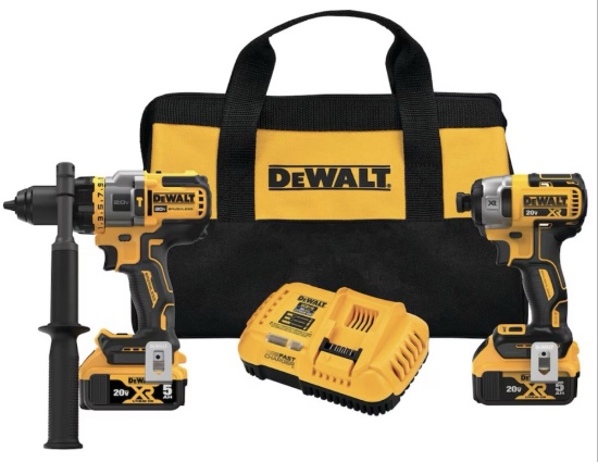 DEWALT 20V MAX FLEXVOLT Advantage 1/2â€� Hammer Drill/ XR Impact Driver Tool Kit