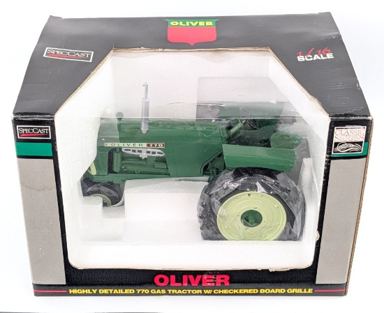 1/16 SpecCast Oliver 770 Gas Tractor with Checkered Board Grill