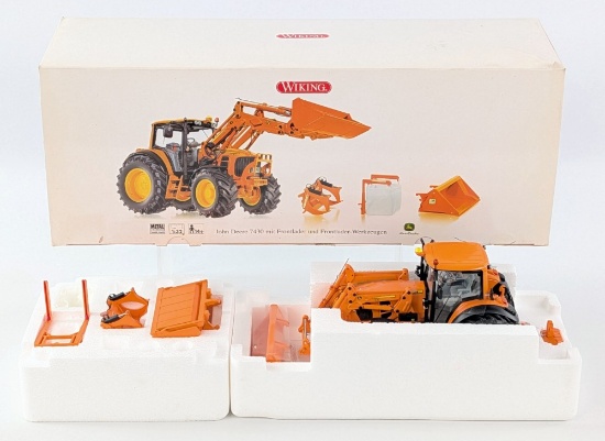 1/32 Wiking John Deere 7430 Tractor with 753 Loader - Orange