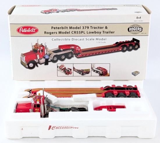 1/50 TWH Peterbilt Model 379 Tractor & Rogers Model CR55PL Lowboy Trailer