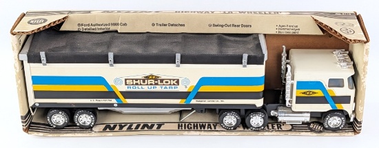 Rare Nylint Ford 9000 Semi Truck with Shur-Lok Roll Tarp Trailer