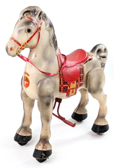 Original MOBO White Bronco Ride On Horse
