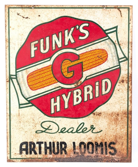 Vintage DS Funk's G Hybrid Dealer Advertising Sign