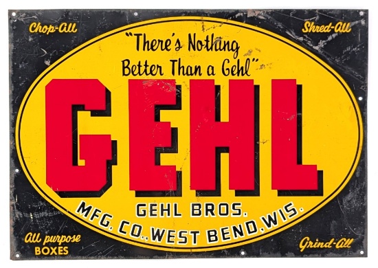 Vintage SST GEHL Forage Equipment Advertising Sign