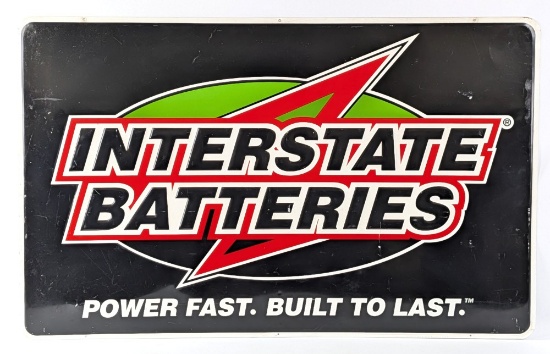 SST Embossed Interstate Batteries Advertising Sign