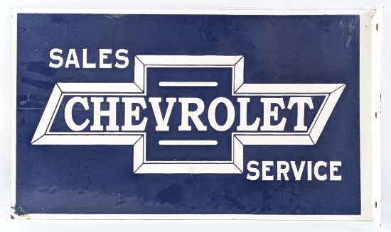 Reproduction Chevrolet Sales & Service Flange Sign
