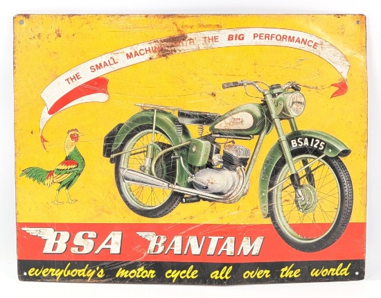 Contemporary BSA Bantam Motorcycle Advertising Sign