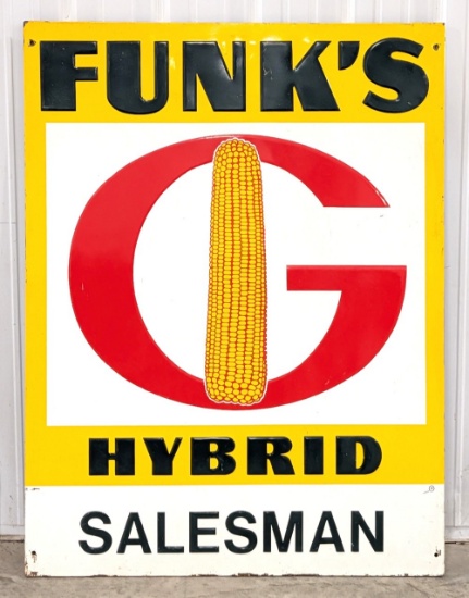 Vintage SST Funk's G Hybrid Embossed Advertising Sign