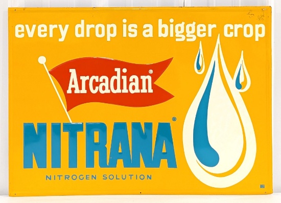 Vintage SST Arcadian Nitrana Embossed Advertising Sign