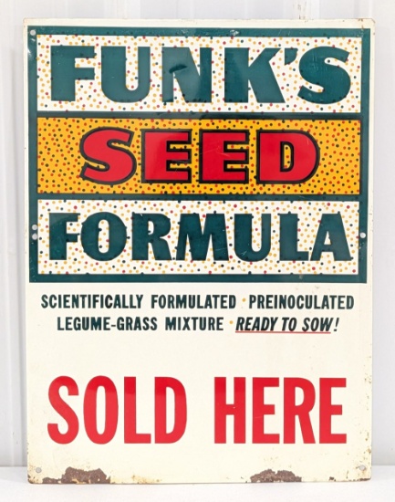 Vintage SST Funk's Seed Formula Advertising Sign