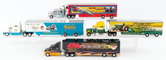 (4) 1/64 Scale Pulling Tractor Semi Trucks with Trailers