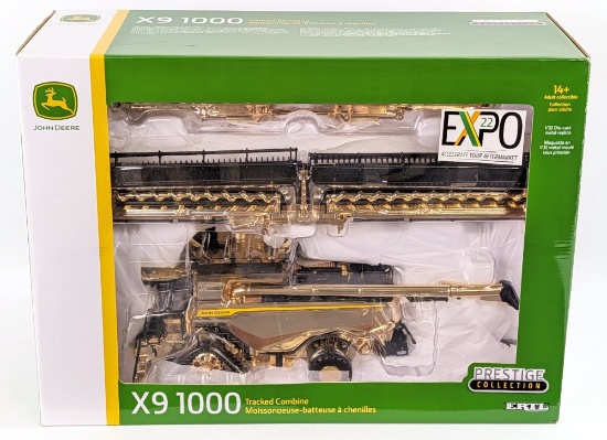 1/32 Ertl John Deere X9 1000 Combine With Tracks - Gold Expo Award