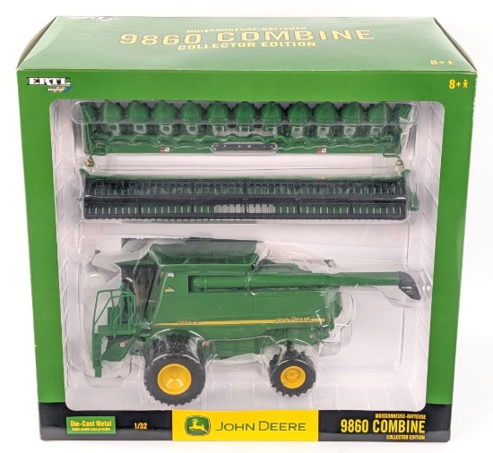 1/32 Ertl John Deere 9860 Combine with Both Heads
