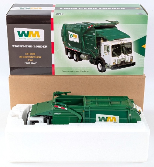 1/34 First Gear Waste Management Front-End Loader Garbage Truck