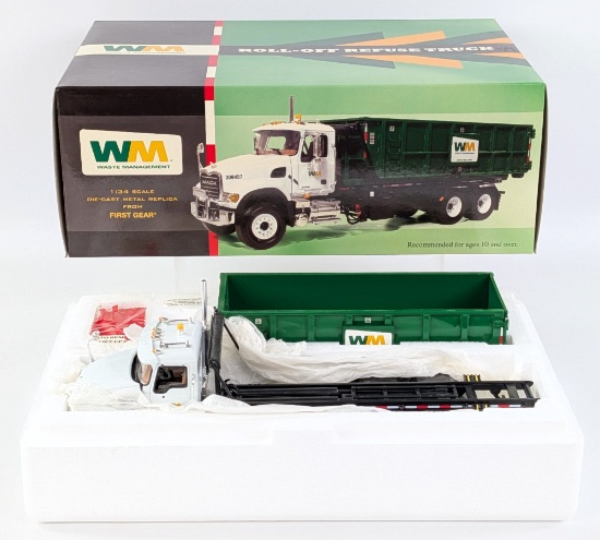 1/34 First Gear Waste Management Roll-Off Refuse Garbage Truck