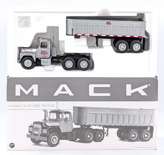 1/34 First Gear R-Model Mack with Dump Trailer