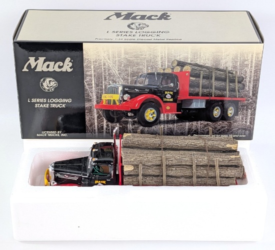 1/34 First Gear L Model Mack Logging Stake Truck