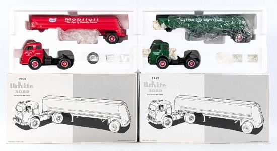 (2) 1/34 First Gear White 3000 Semi Truck with Tanker Trailer