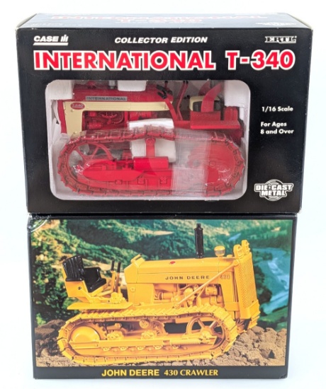 1/16 Ertl John Deere 430 Crawler & International T-340 Crawler