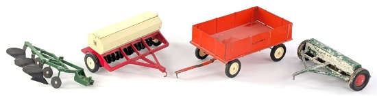 1/16 Ertl Allis-Chalmers Wagon, IH Drill, Oliver Plow, and Drill