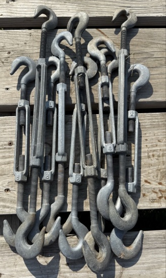 ) 10 Galvanized Steel 5/8Ó Hook & Hook Turnbuckles