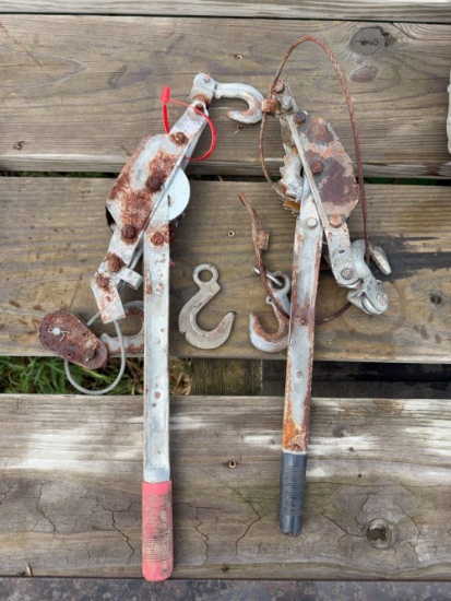 2 Manual Cable Power Pullers/ Ratchet Winch
