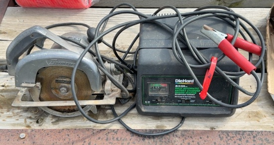 Dormeyer 710 Corded Electric 6 1/2Ó Circular Saw & DieHard 200.71351 Automatic Battery Charger