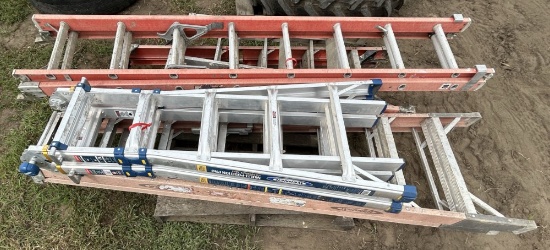 (5) Aluminum & Fiberglass Ladders