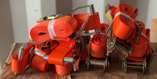 6 US Cargo Control High-Vis Orange E-Track Ratchet Tie-Downs