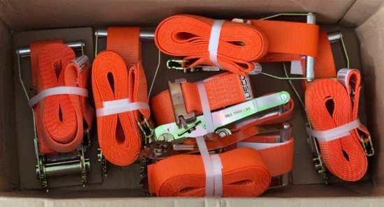 6 US Cargo Control High-Vis Orange E-Track Ratchet Tie-Downs