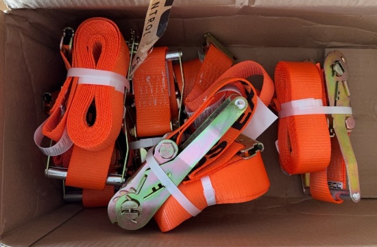 6 US Cargo Control High-Vis Orange E-Track Ratchet Tie-Downs