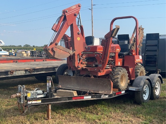 1990 Ditch Witch 3500 Utility Trencher On 2018 Prat 18' Trailer
