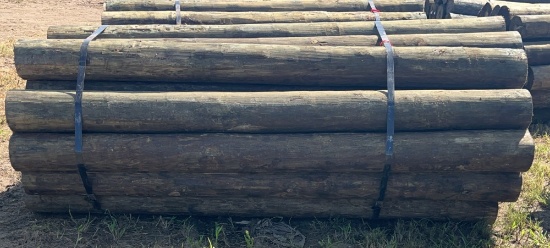 25- 8' x 7" Treated Wooden Fence Post