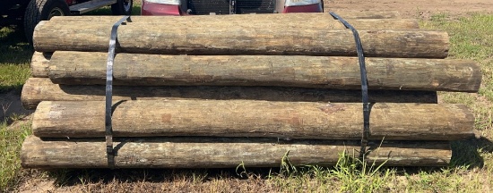 25- 8' x 7" Treated Wooden Fence Post