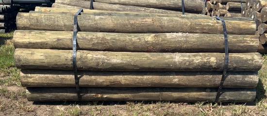 25- 7" x 8' Treated Wooden Fence Post
