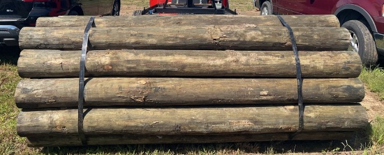 25- 8' x 7" Treated Wooden Fence Post