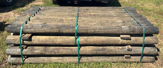 36- 7' x 4" Treated Wooden Fence Post