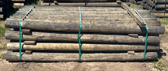 36- 4" x 7' Treated Wooden Fence Post