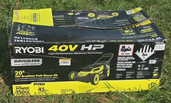Ryobi 40 Volt Brushless Push Mower 20" Kit