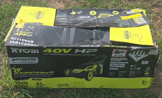 Ryobi 40 Volt Brushless Push Mower 20" Kit
