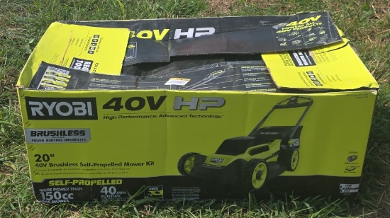 Ryobi 40 Volt Brushless Push Mower 20" Kit