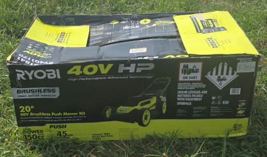 Ryobi 40 Volt Brushless Push Mower 20" Kit