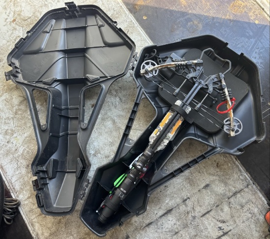 Plano SPIRE Compact Hunting Camo Crossbow, Carrying Case, & Arrows