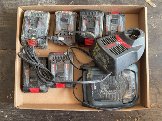 6 Bosch Batteries & 2 Battery Chargers