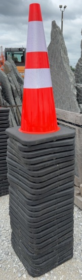 25 Pc. Unused PVC Safety Traffic Cones