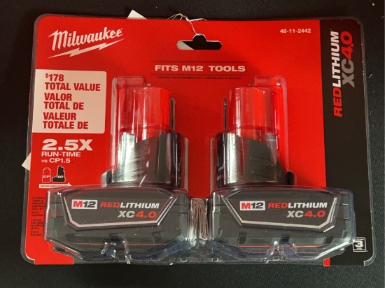 Milwaukee M12 Red Lithium 2Pk Batteries
