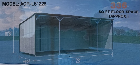 2026 RHINO 12' x 28' Metal Livestock Shed