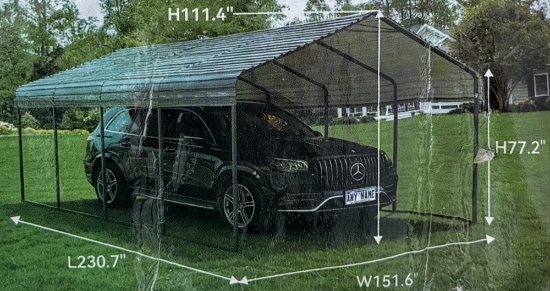 Onshine 12' x 20' Galvanized Steel Metal Carport